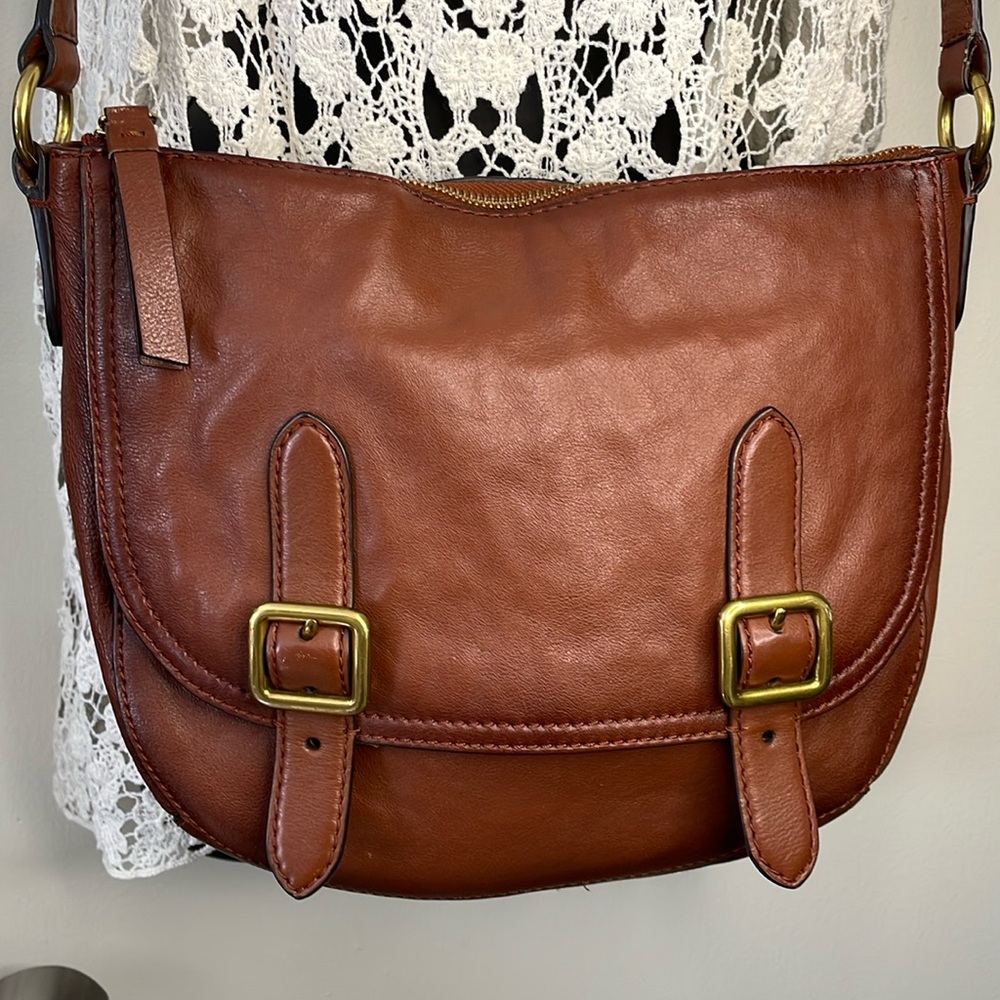 FRYE Cognac Messenger, Adjustable Strap